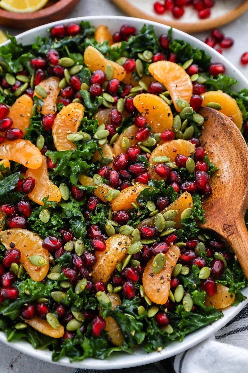 Citrus pomegranate salad with honey lemon vinaigrette